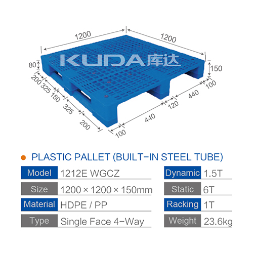 1212E WGCZ PLASTIC PALLET（BUILT-IN STEEL TUBE）