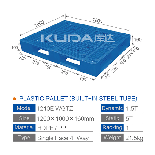 1210E WGTZ PLASTIC PALLET（BUILT-IN STEEL TUBE）