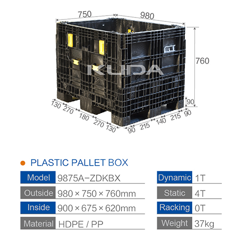 9875A-COLLAPSIBLE PLASTIC PALLET BOX
