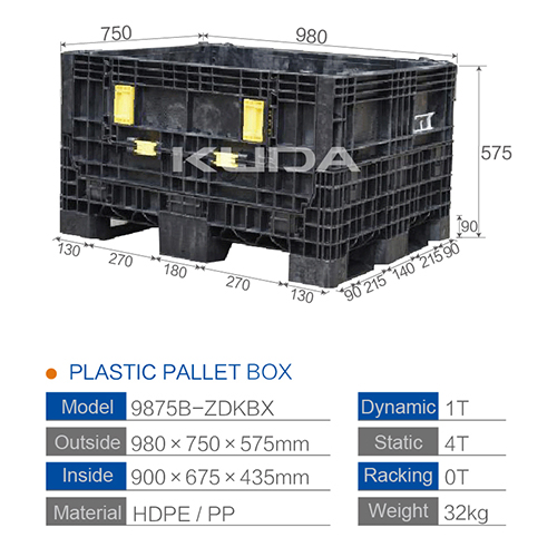 9875B-COLLAPSIBLE PLASTIC PALLET BOX