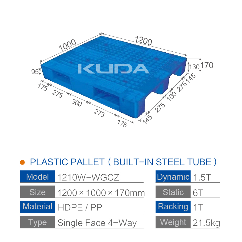 1210W-WGCZ PLASTIC PALLT(BUILT-IN STEEL TUBE)