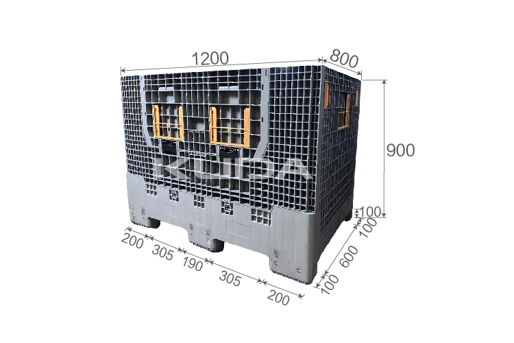 1208B-ZDKBX COLLAPSIBLE PLASTIC PALLET BOX