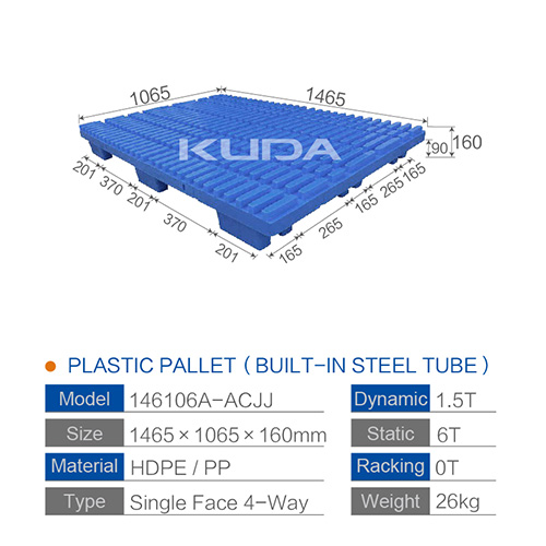 146106A-ACJJ PLASTIC PALLET（BUILT-IN STEEL TUBE）