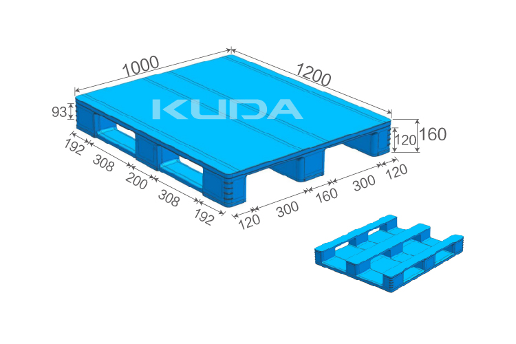 1210W-PBCZ PLASTIC PALLET（BUILT-IN STEEL TUBE）