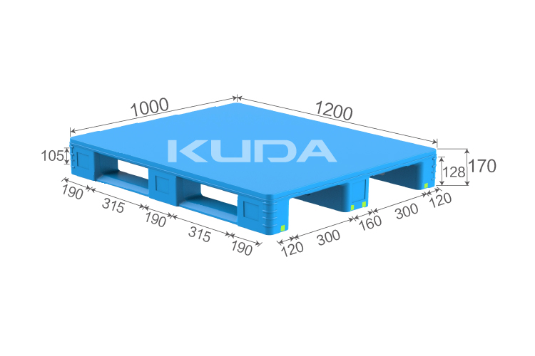 1210Q2-PBCZ PLASTIC PALLET（BUILT-IN STEEL TUBE）