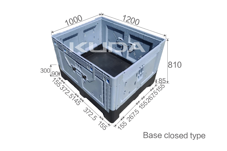 1210T-ZDKBX COLLAPSIBLE PLASTIC PALLET BOX