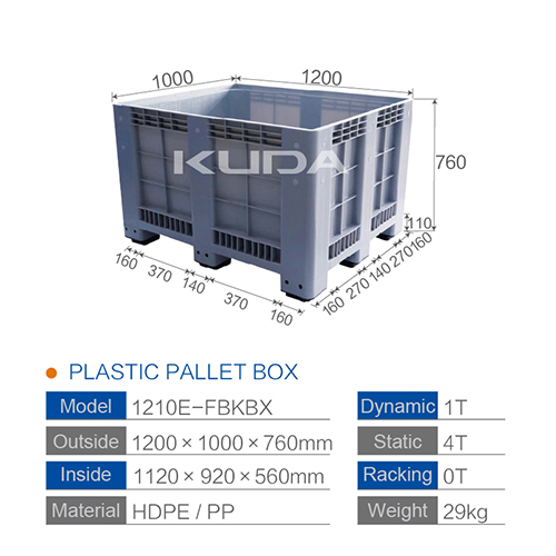 1210E-FBKBX COLLAPSIBLE PLASTIC PALLET BOX