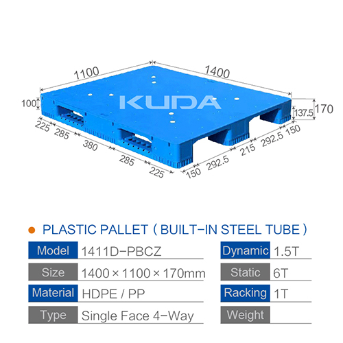 1411D-PBCZ PLASTIC PALLT(BUILT-IN STEEL TUBE)