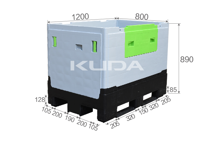 1208A2-ZDKBX COLLAPSIBLE PLASTIC PALLET BOX