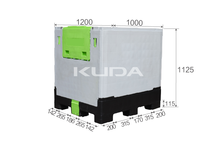 1210H-ZDKBX COLLAPSIBLE PLASTIC PALLET BOX