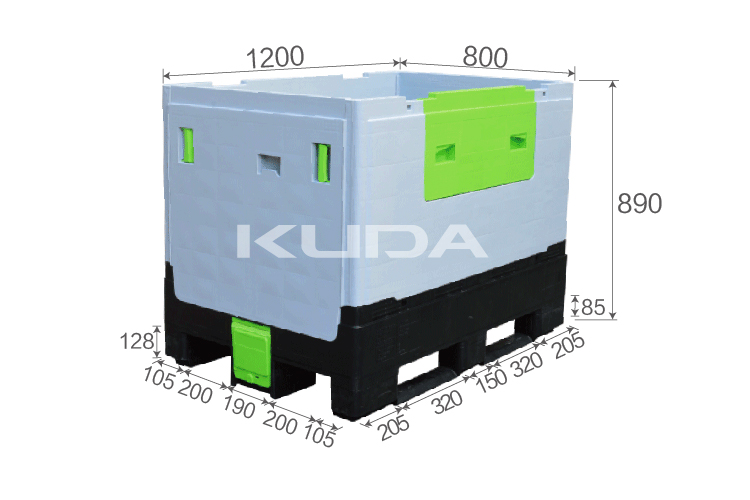 1210H-ZDKBX COLLAPSIBLE PLASTIC PALLET BOX