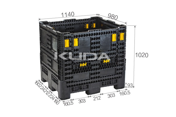 11498B2-ZDKBX COLLAPSIBLE PLASTIC PALLET BOX