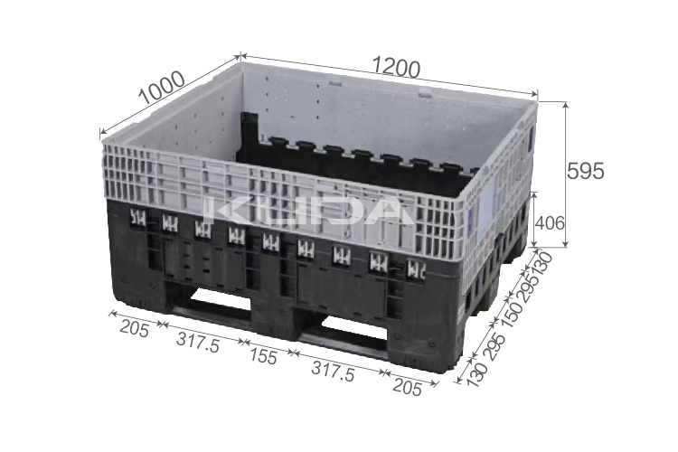 1210C2-ZDKBX COLLAPSIBLE PLASTIC PALLET BOX