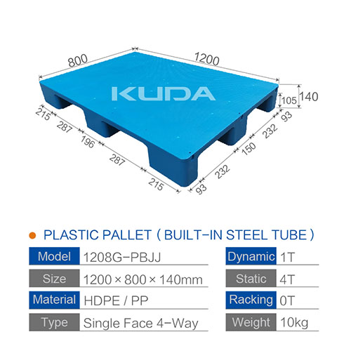 1208G-PBJJ PLASTIC PALLET（BUILT-IN STEEL TUBE）