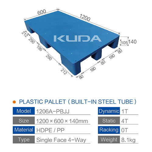 1206A-PBJJ PLASTIC PALLET（BUILT-IN STEEL TUBE）