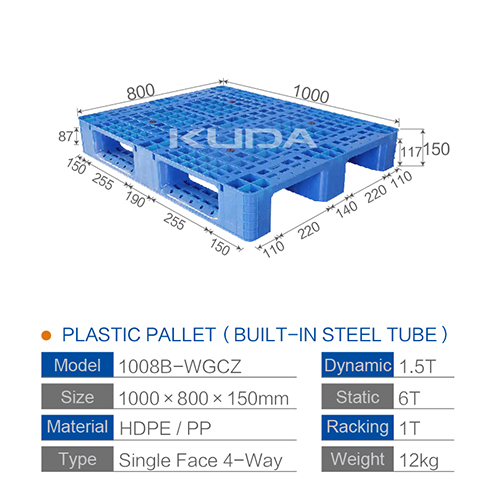 1008B-WGCZ PLASTIC PALLT (BUILT-IN STEEL TUBE)