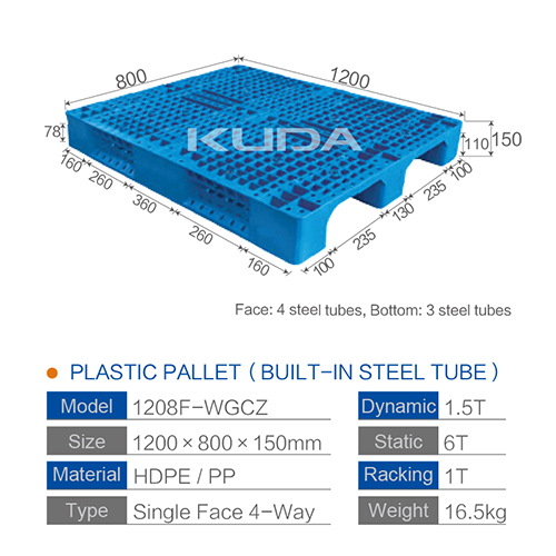 1208F-WGCZ PLASTIC PALLT (BUILT-IN STEEL TUBE)