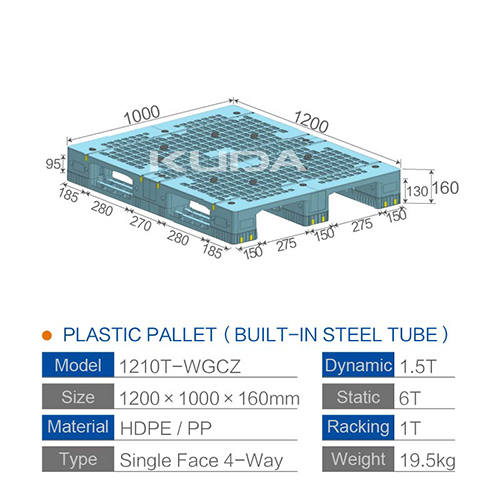 1210T-WGCZ PLASTIC PALLT(BUILT-IN STEEL TUBE)