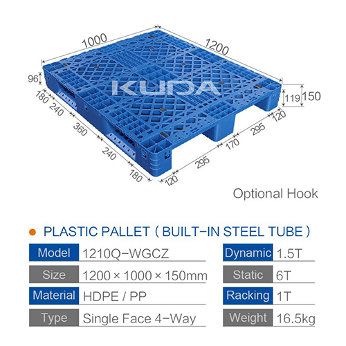 1210Q-WGCZ PLASTIC PALLT(BUILT-IN STEEL TUBE)