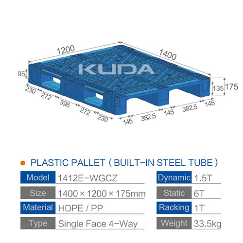 1412E-WGCZ PLASTIC PALLT(BUILT-IN STEEL TUBE)