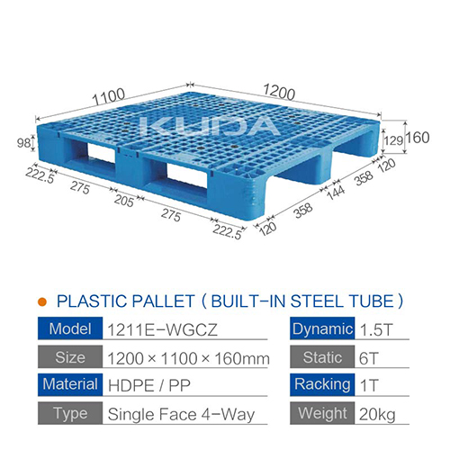 1211E-WGCZ PLASTIC PALLT(BUILT-IN STEEL TUBE)