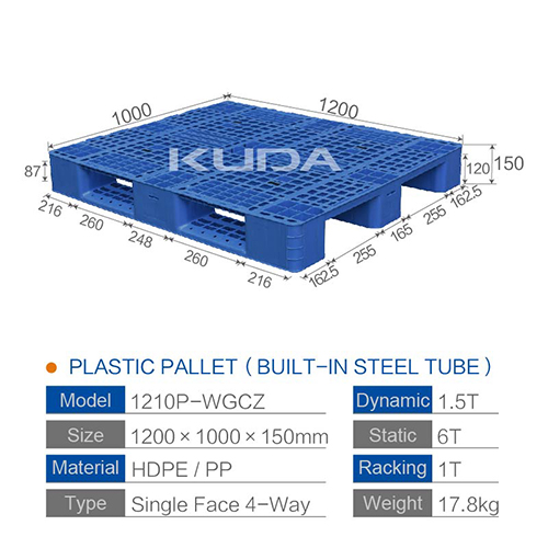 1210P-WGCZ PLASTIC PALLT(BUILT-IN STEEL TUBE)