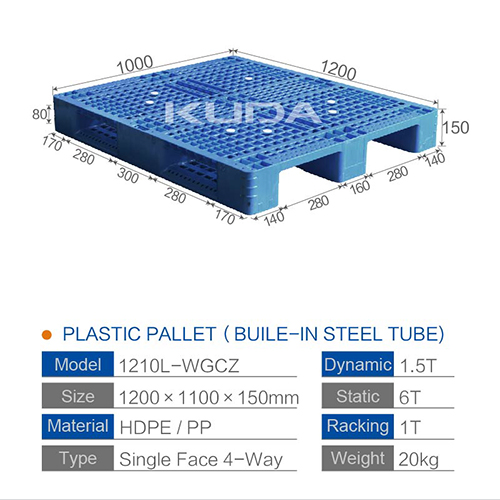 1210L-WGCZ PLASTIC PALLT(BUILT-IN STEEL TUBE)