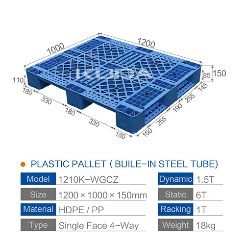 1210K-WGCZ PLASTIC PALLT(BUILT-IN STEEL TUBE)