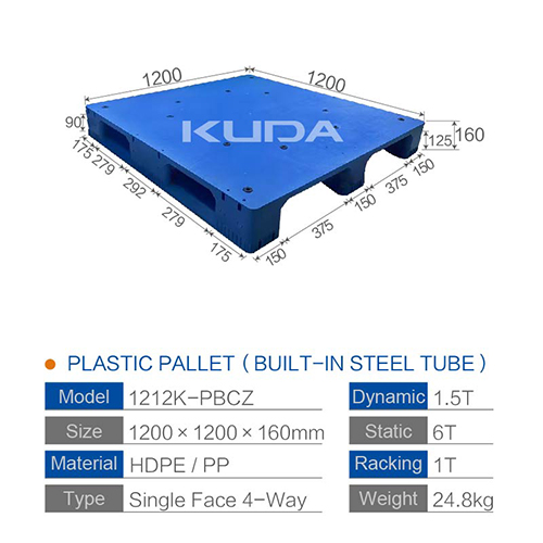 1212K-PBCZ PLASTIC PALLT(BUILT-IN STEEL TUBE)