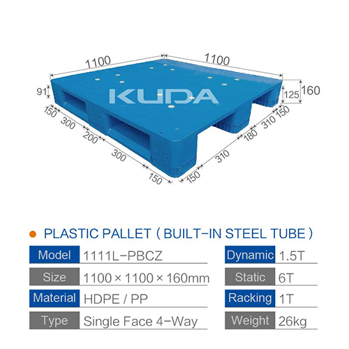1111L-PBCZ PLASTIC PALLT(BUILT-IN STEEL TUBE)