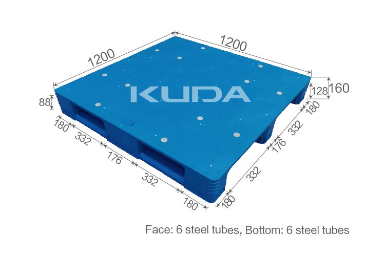 1212H-PBCZ PLASTIC PALLT(BUILT-IN STEEL TUBE)