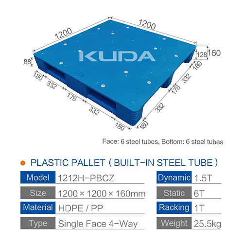 1212H-PBCZ PLASTIC PALLT(BUILT-IN STEEL TUBE)
