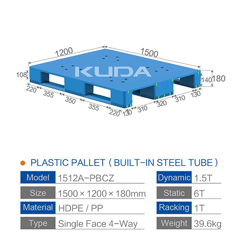 1512A-PBCZ PLASTIC PALLT(BUILT-IN STEEL TUBE)
