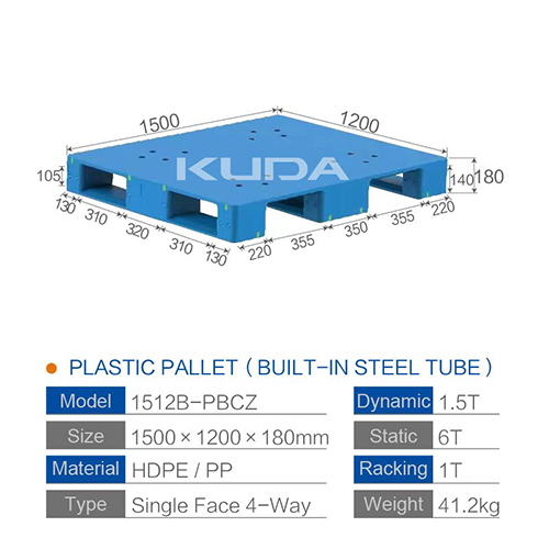 1512B-PBCZ PLASTIC PALLT(BUILT-IN STEEL TUBE)