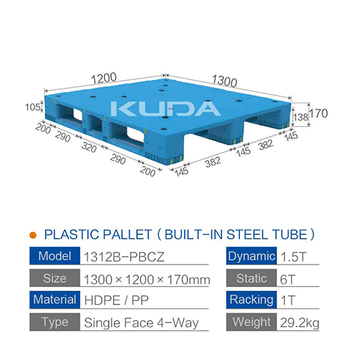 1312B-PBCZ PLASTIC PALLT(BUILT-IN STEEL TUBE)