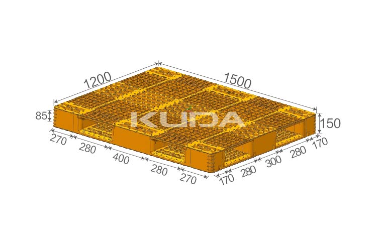 1512A-WGSM PLASTIC PALLET（BUILT-IN STEEL TUBE）