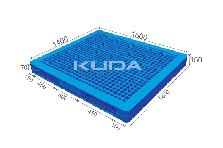 1614C-WGSM PLASTIC PALLET（BUILT-IN STEEL TUBE）