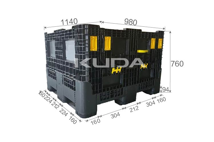 11498C-ZDKBX COLLAPSIBLE PLASTIC PALLET BOX
