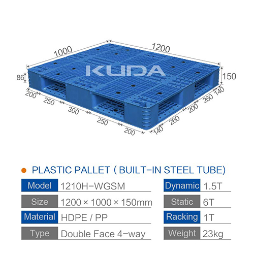 1210H-WGSM PLASTIC PALLET（BUILT-IN STEEL TUBE）