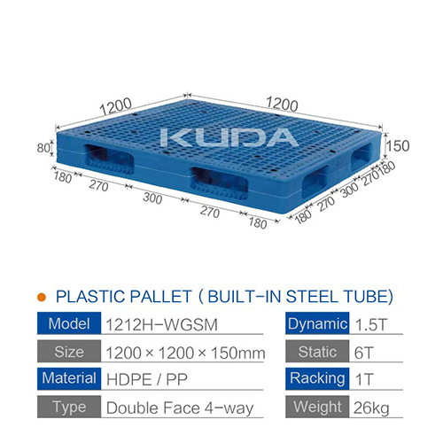 1212H-WGSM PLASTIC PALLET（BUILT-IN STEEL TUBE）