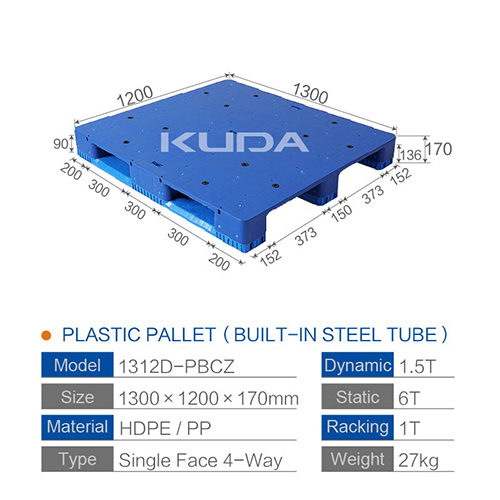 1312D-PBCZ PLASTIC PALLT(BUILT-IN STEEL TUBE)