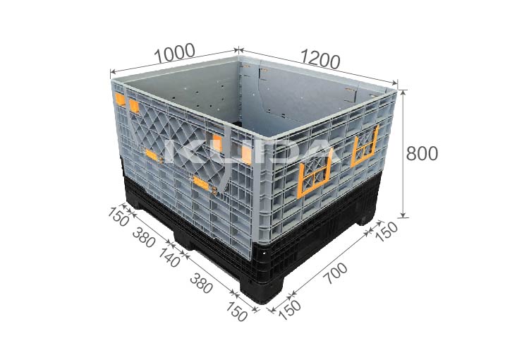1210U-ZDKBX(ZGG) COLLAPSIBLE PLASTIC PALLET BOX