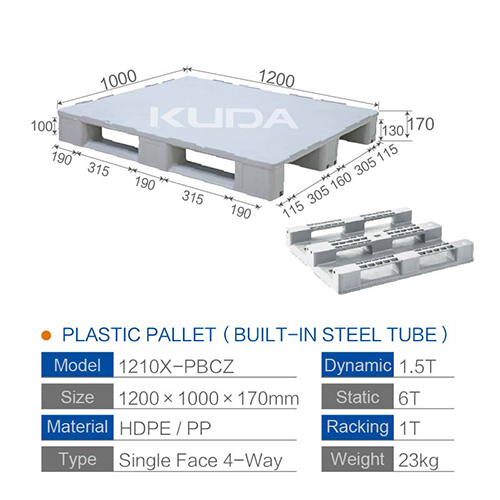 1210X-PBCZ PLASTIC PALLT(BUILT-IN STEEL TUBE)
