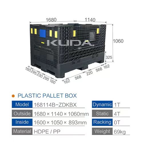 168114B-ZDKBX COLLAPSIBLE PLASTIC PALLET BOX